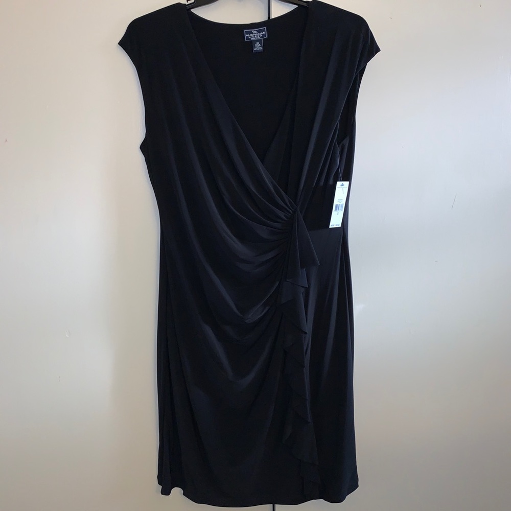Black faux wrap dress